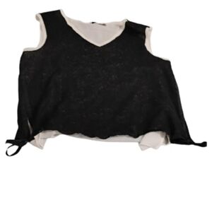 Maude Vivant Faux Layered Knit Sleeveless Blouse Top Sz L